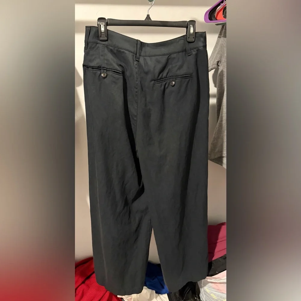 Madewell The Harlow Wide-Leg Linen Blend Black Pants - Picture 2 of 3